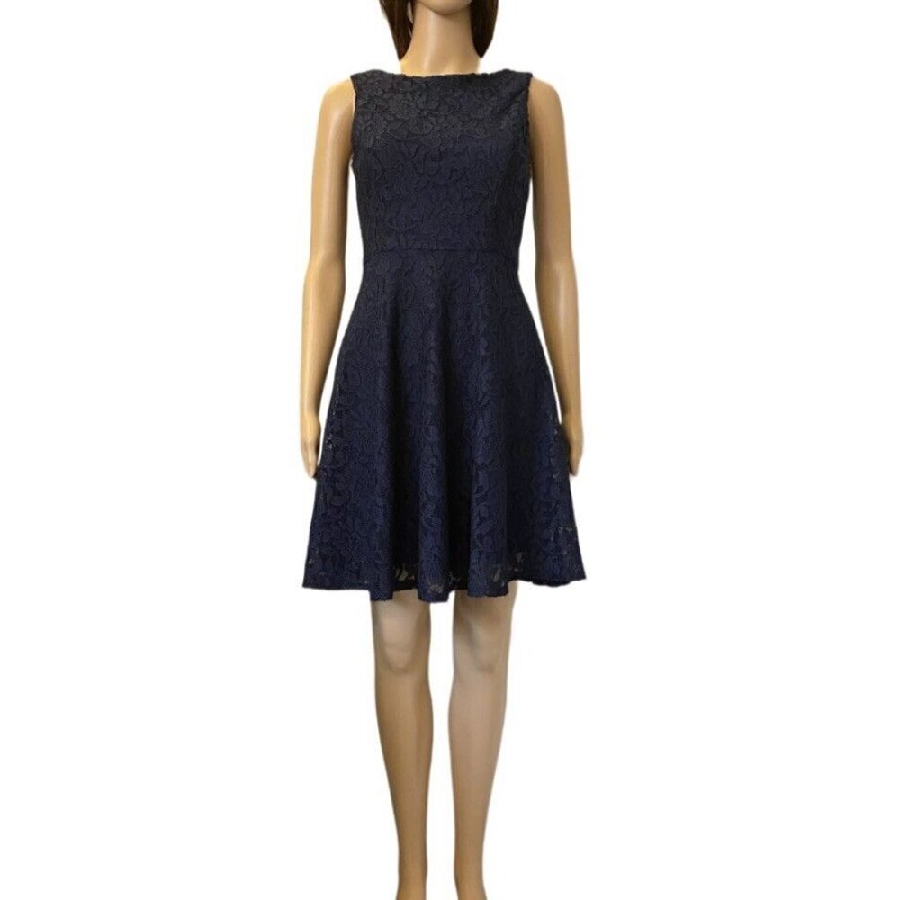 Speechless Womens Dress Size S Navy Floral Lined Sleeveless Back Zip Stretch NWT